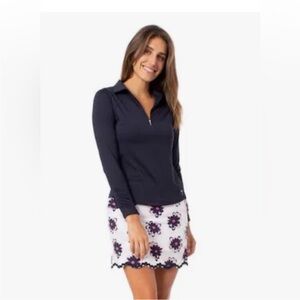 Golftini White Floral Scalloped Skort Snow Cone Brand New With Tags Size 14L